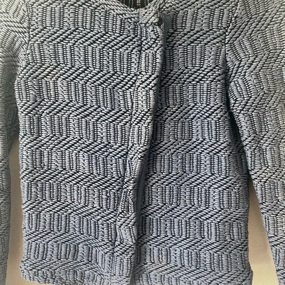Loft Women’s Asymetric ZipUp Long Sleeve Sweater Jacket in Cobalt Blue Size XSP - Picture 4 of 16